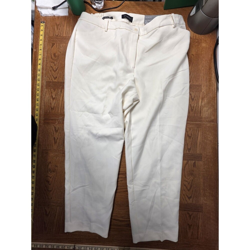 NWT Talbots High-waist Tailored Ankle Straight Ivory Lined Dress Pants Sz 22W